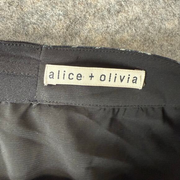 Alice & Olivia Womens Layered Maxi Skirt Ruffle Black/Ivory Geometric Pattern - Picture 4 of 10